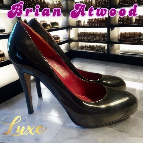Brian Atwood Patent Leather Pump Stiletto Heels EU Sz (39) US Woman’s Sz 8 EUC - Picture 1 of 9